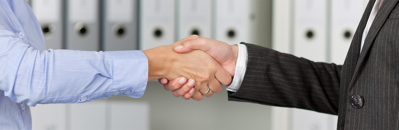 Handshake sealing a business deal