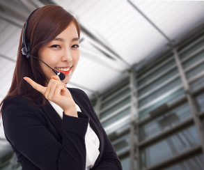 Friendly call centre representative